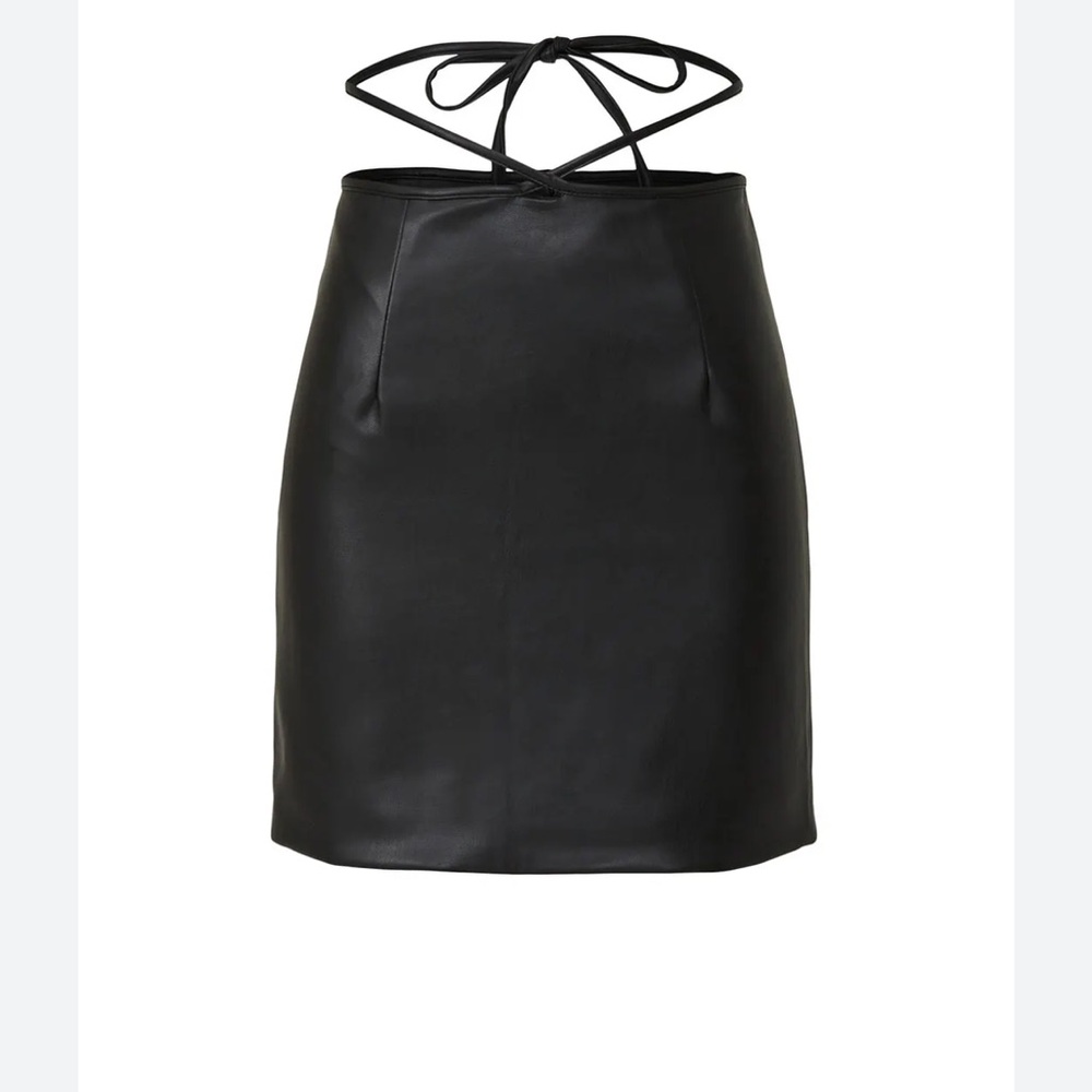 Black vegan leather skirt Bardot